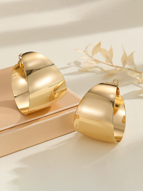 Geometric Shiny Solid Color Earrings Accessories