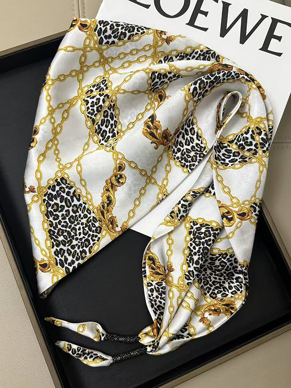 Chains Leopard Printed Scarf