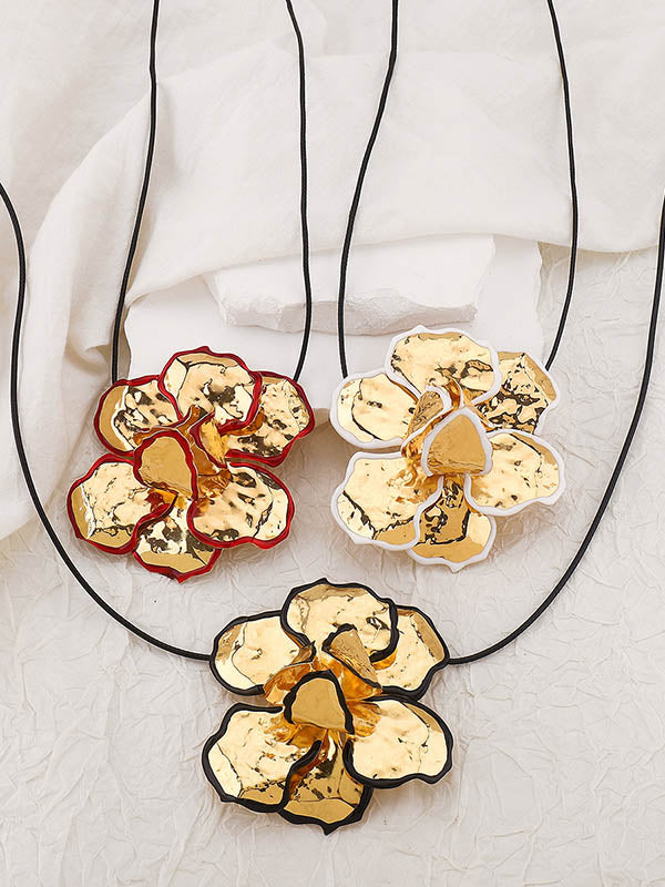 Flower Shape Tied Necklaces Accessories