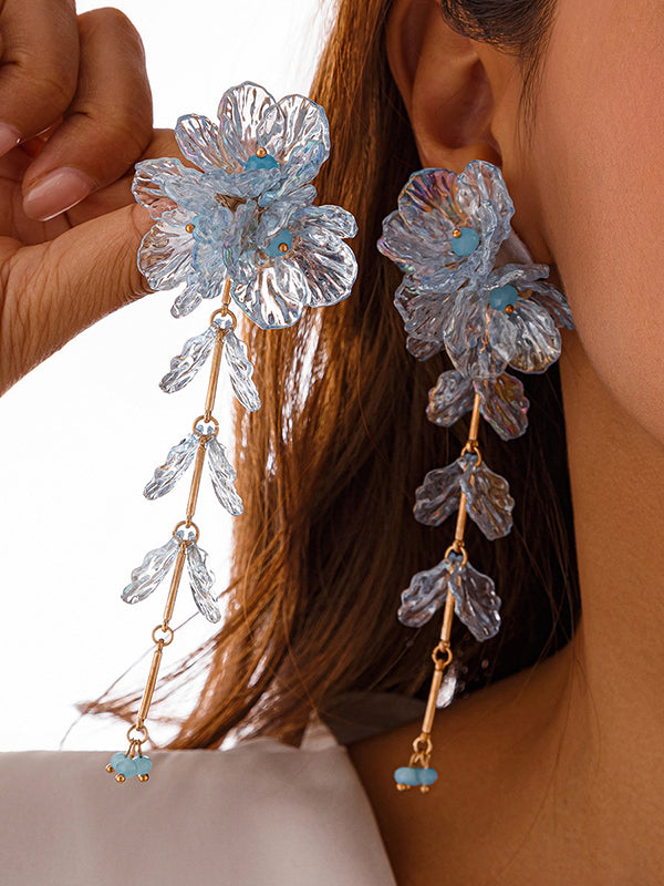 Beaded Flower Shape Earrings Accessories