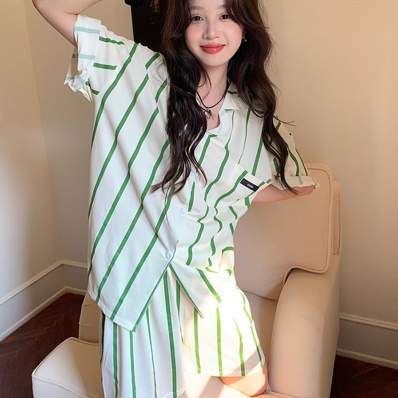 Women Minimalist Short Sleeve Top And Shorts Pajamas Set