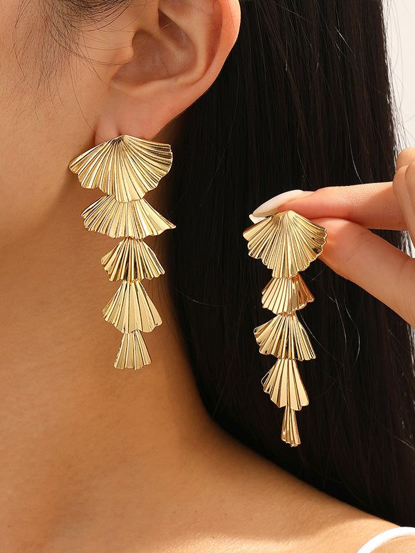 Geometric Tasseled Drop Earrings