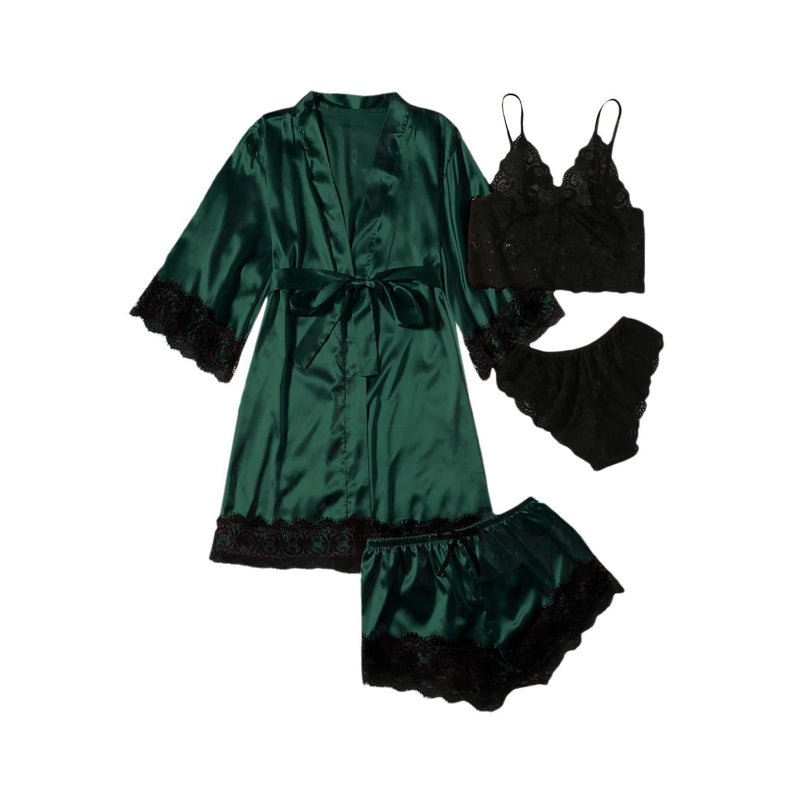 Women Sexy Home Pajamas Four-Piece Set