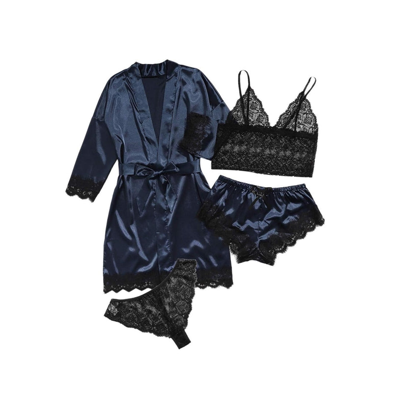 Women Sexy Home Pajamas Four-Piece Set