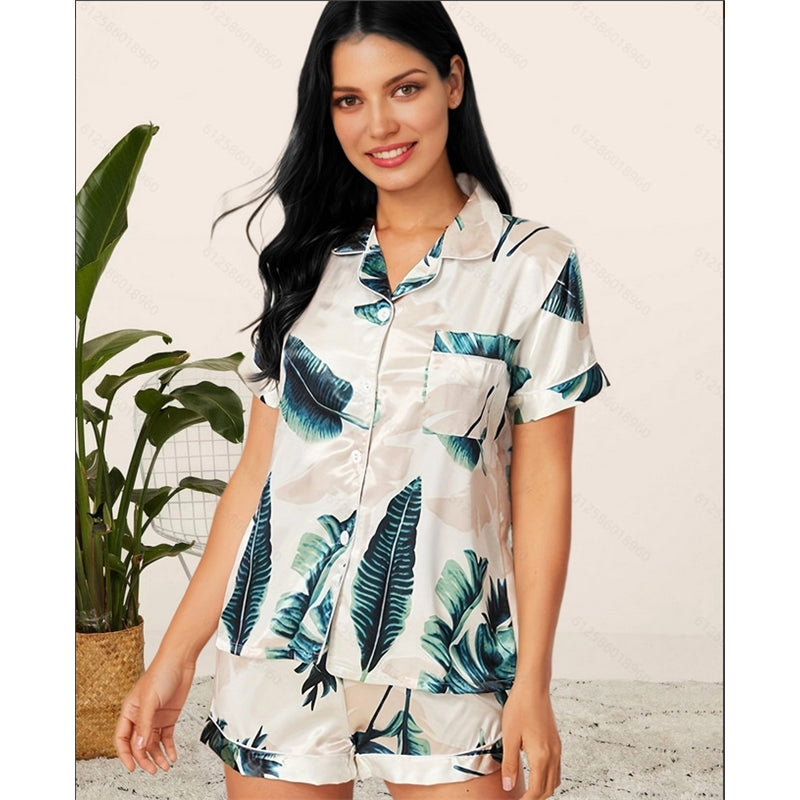 Women Fashion Leopard Print Pajamas Set