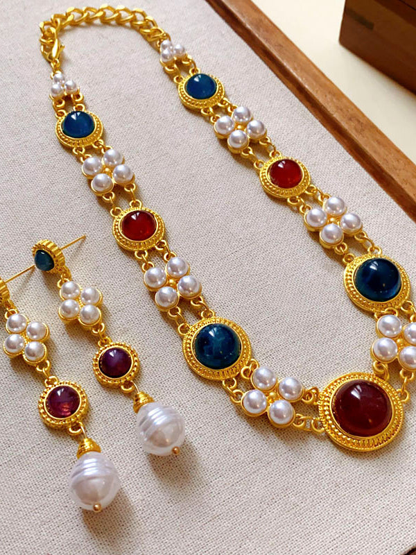 Geometric Tasseled Drop Earrings