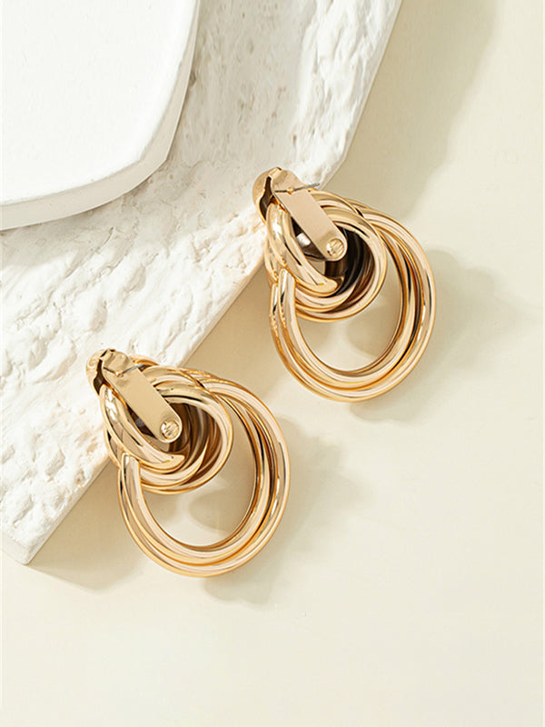 Geometric Hollow Shiny Earrings Accessories
