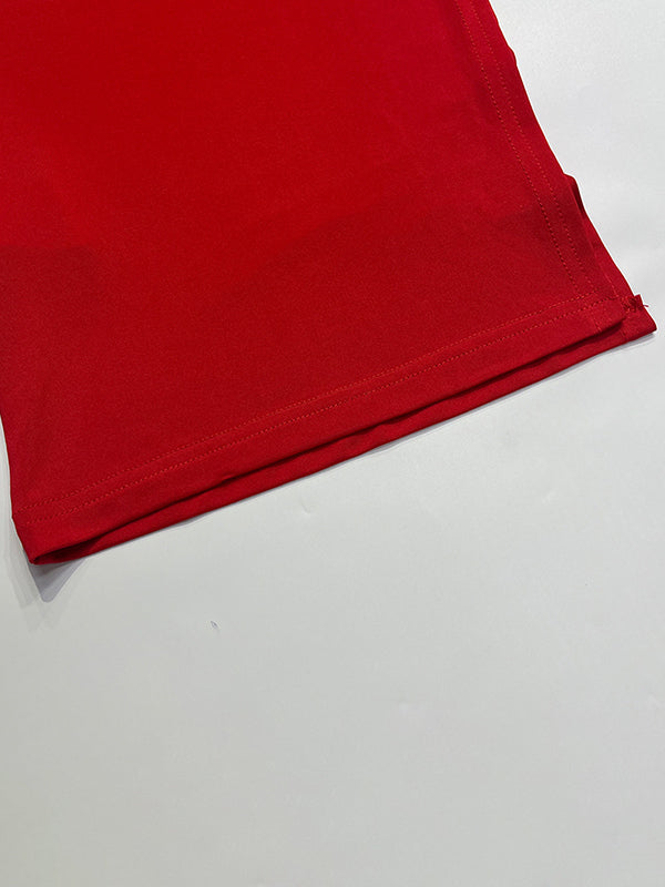 Skinny Sleeveless Asymmetric Solid Color Split-Side Square-Neck Tank Top