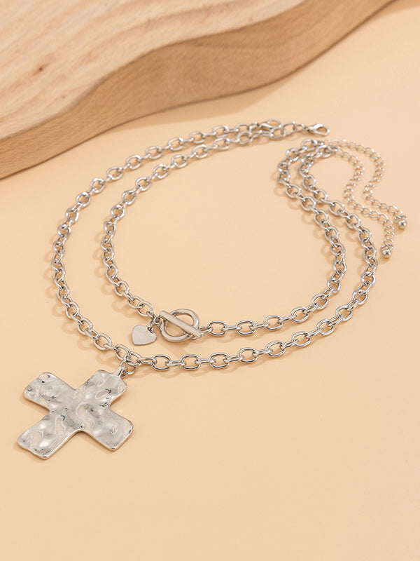 Normcore Chains Double Layered Geometric Necklaces Accessories