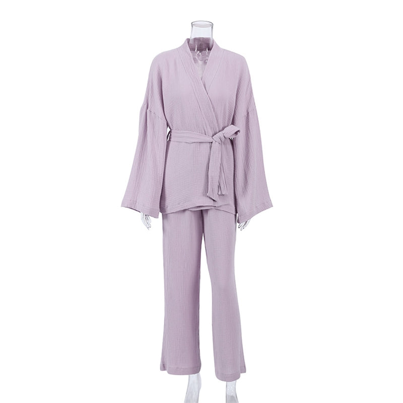 Women Fashion Loose Wear Home Pajamas Set
