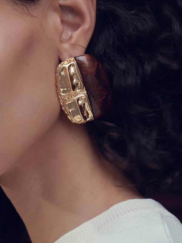 Geometric Split-Joint Drop Earrings