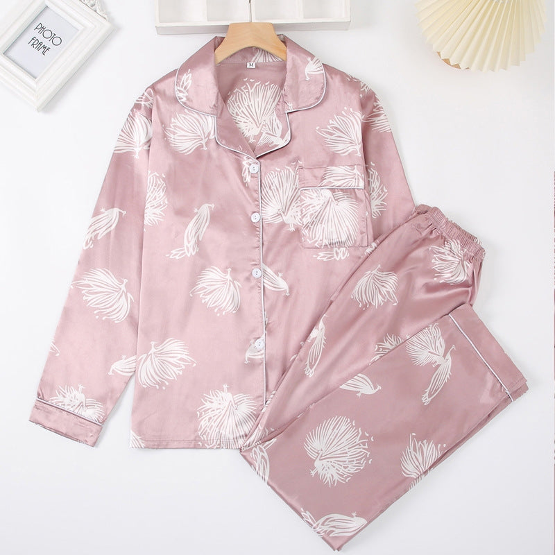 Women Fashion Dandelion Print Pajamas Two-Piece Set