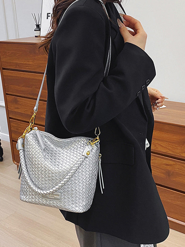 Split-Joint Woven Zipper Bags