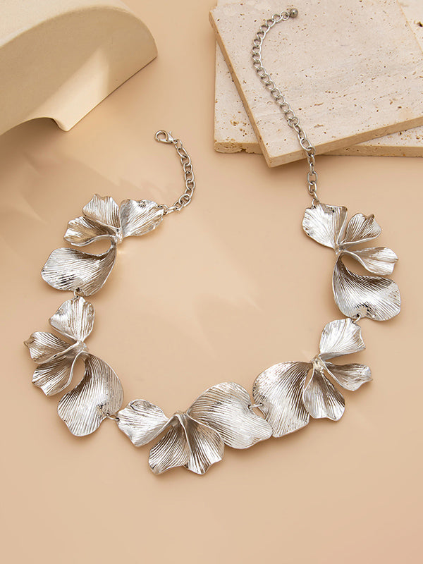 Flower Print Solid Color Necklaces Accessories