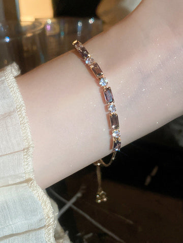 Adjustable Geometric Rhine Stones Shiny Bracelet Accessories