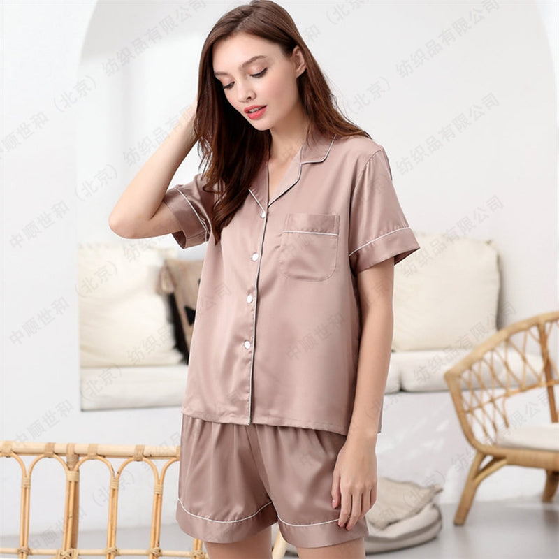 Women Casual Solid Color Pajamas Set