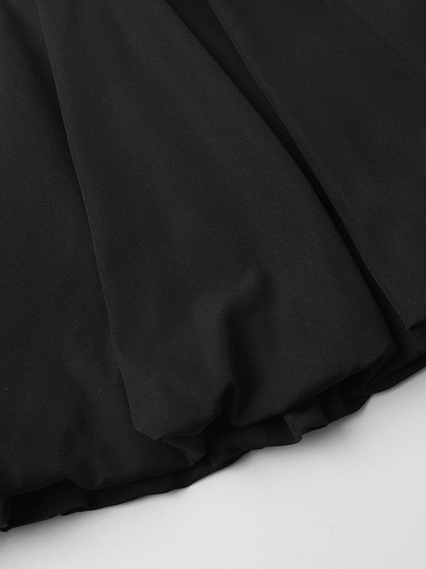 Solid Color Split-Joint Lapel Long Sleeves Blazer Suits + Pleated Mini Skirts Two Pieces Set