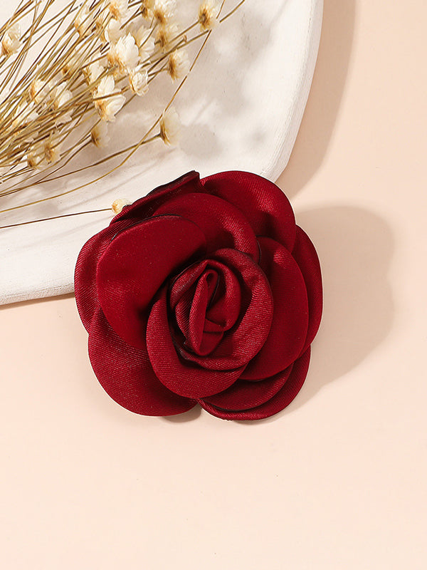 Solid Color Three-Dimensional Flower Brooch Accessories