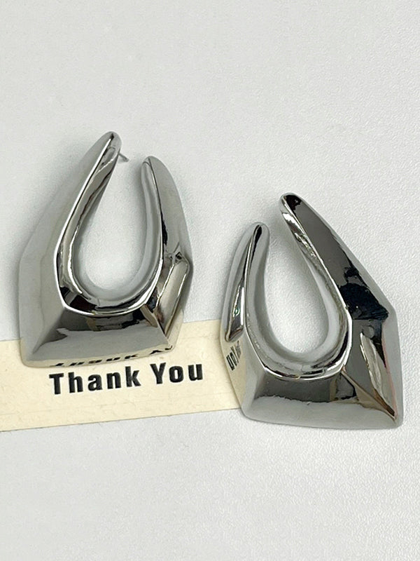 Normcore Geometric Hollow Drop Earrings