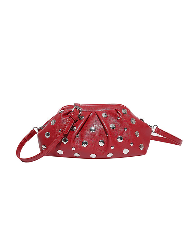 Pleated Rivet Split-Joint Mini Bags Shoulder Bags