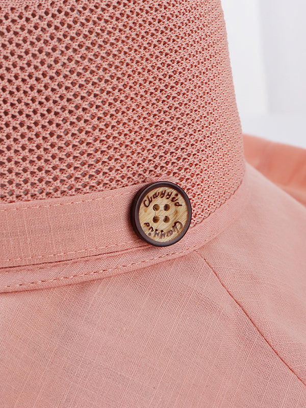 Hollow Lace-Up Printed Split-Joint Sun Hat