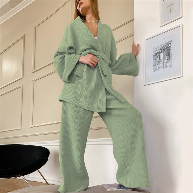 Women Fashion Loose Wear Home Pajamas Set