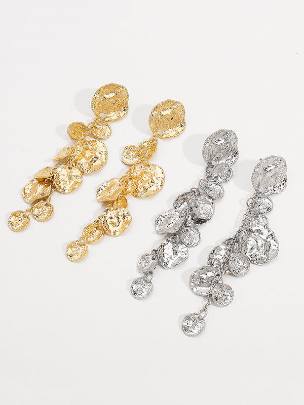 Geometric Solid Color Tasseled Earrings Accessories