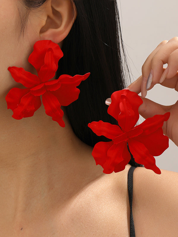 Flower Shape Drop Earrings