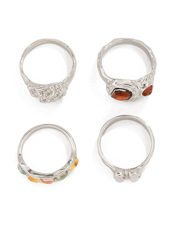 Geometric Rhine Stones Rings Accessories