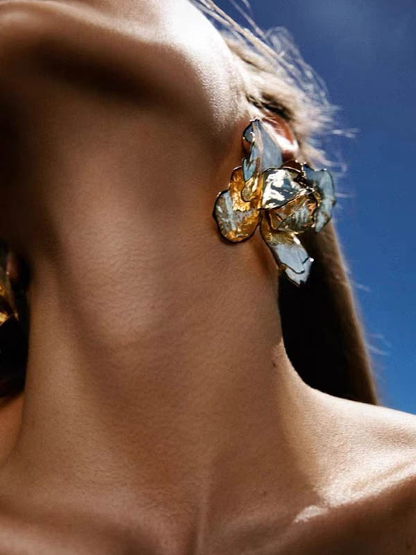 Flower Shape Geometric Earrings Accessories