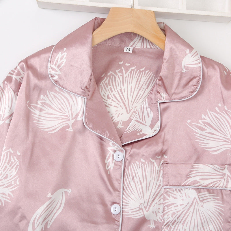 Women Fashion Dandelion Print Pajamas Two-Piece Set