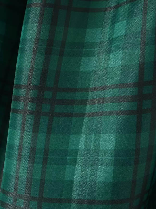 A-Line High Waisted Plaid Pleated Square-Neck Mini Dresses