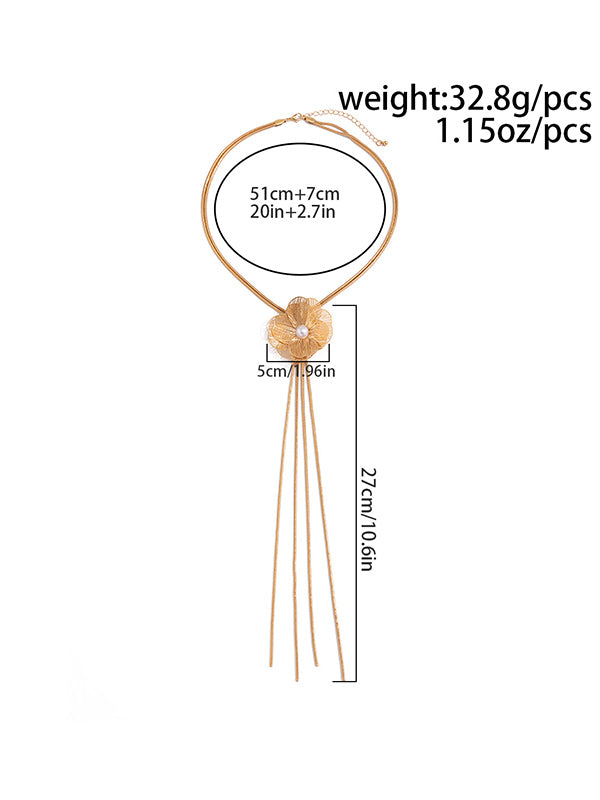 Flower Shape Tasseled Necklaces Accessories