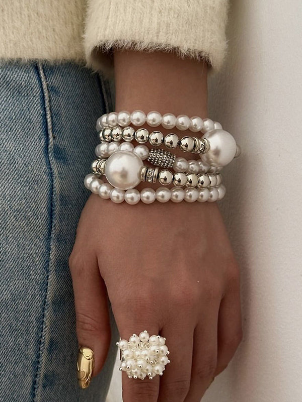 Beaded Shiny Bracelet Accessories Five Pieces Sets