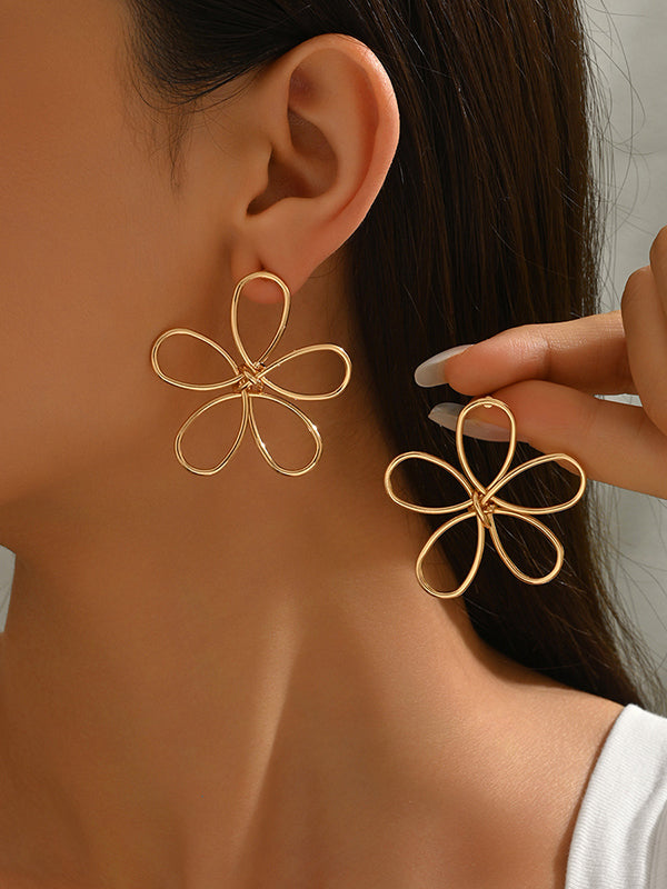 Flower Shape Geometric Earrings Accessories