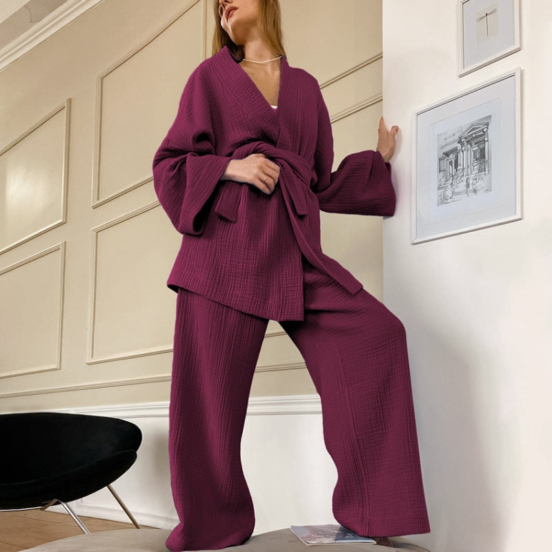 Women Fashion Loose Wear Home Pajamas Set