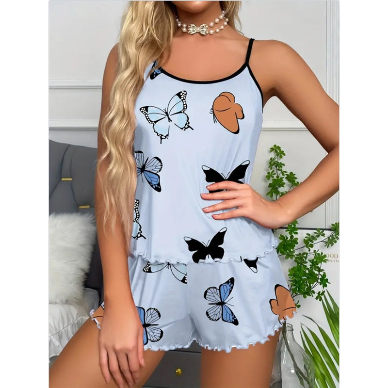 Women Butterfly-Print Pajamas Set