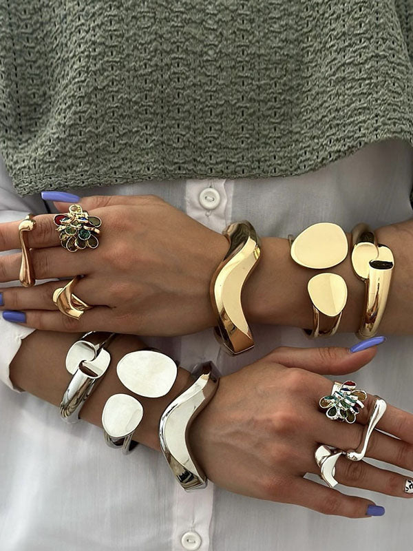 Geometric Hollow Solid Color Bracelet Accessories