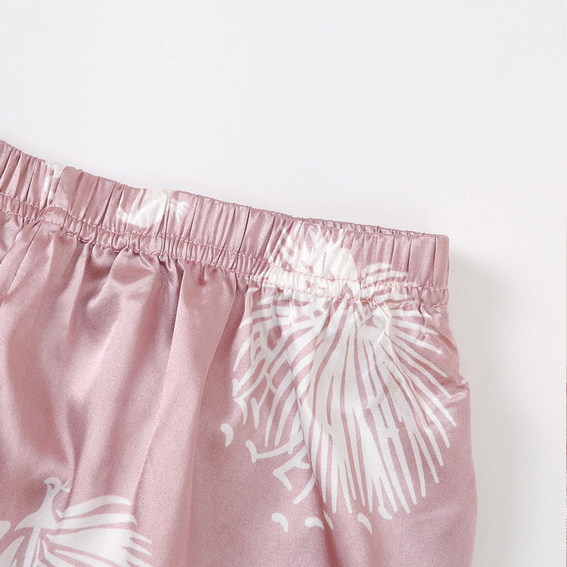 Women Fashion Dandelion Print Pajamas Two-Piece Set