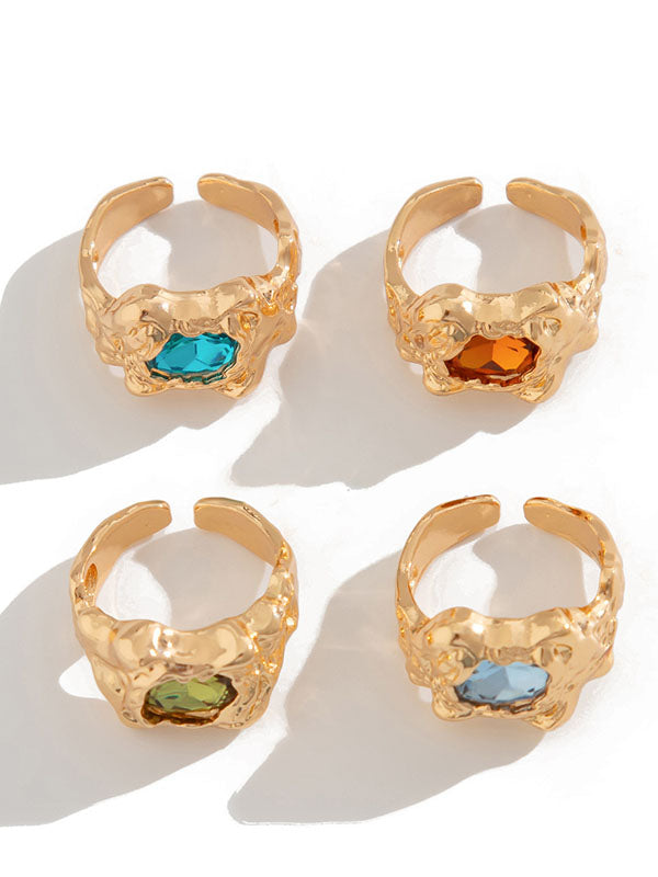 Geometric Rhine Stones Rings Accessories