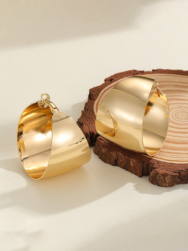 Geometric Shiny Solid Color Earrings Accessories