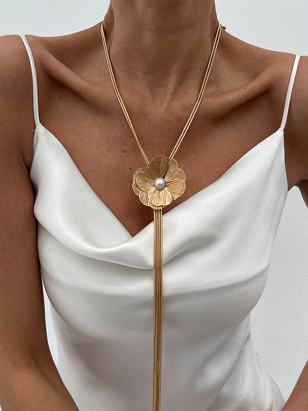 Flower Shape Tasseled Necklaces Accessories