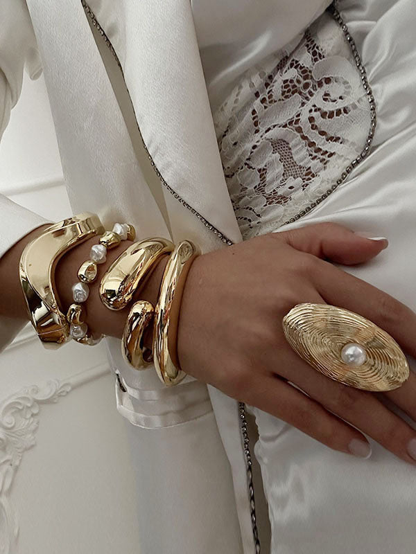 Geometric Solid Color Rings Accessories