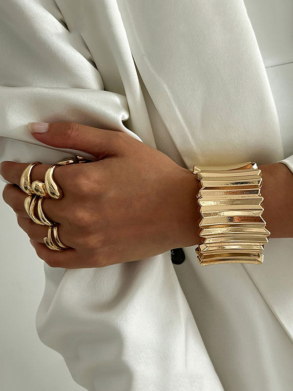 Geometric Solid Color Rings Accessories