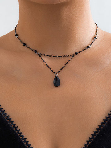 Double Layered Geometric Necklaces Accessories