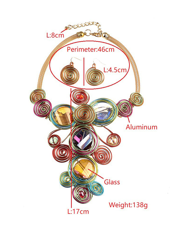 Artisan Gemstone Wirework Necklace & Earring Set