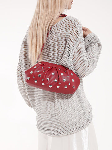 Pleated Rivet Split-Joint Mini Bags Shoulder Bags