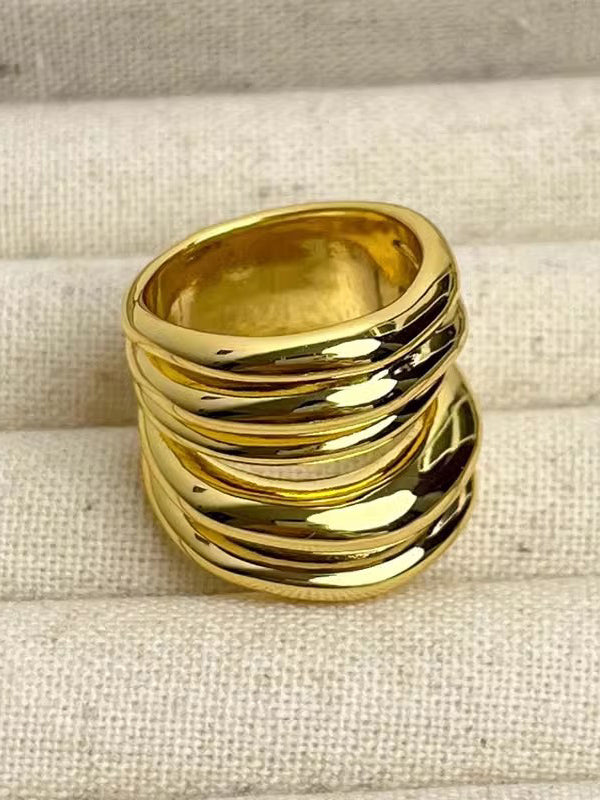 Geometric Shiny Solid Color Rings Accessories