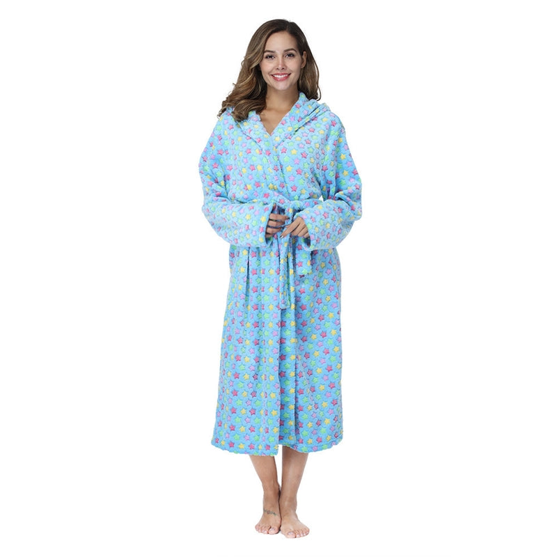 Women Fashion Casual Rainbow Star Python Print Lel Long Sleeve Nightgown