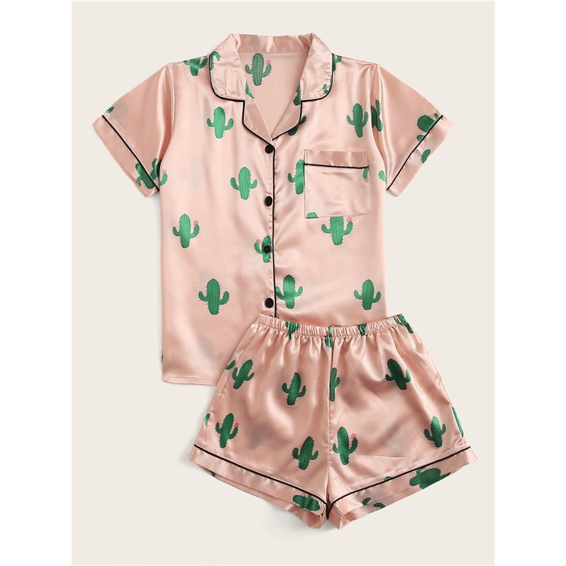 Women Fashion Leopard Print Pajamas Set